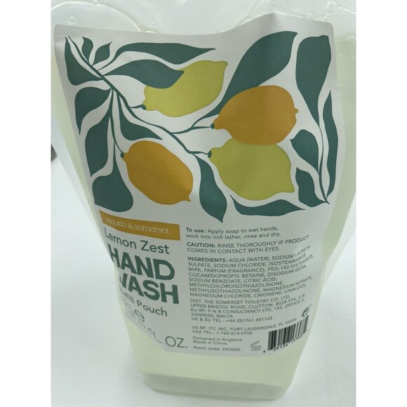 ASQUITH & SOMERSET ENGLAND " LEMON ZEST " Hand Wash Refill Pouch HUGE 2L 67 oz - Picture 4 of 7